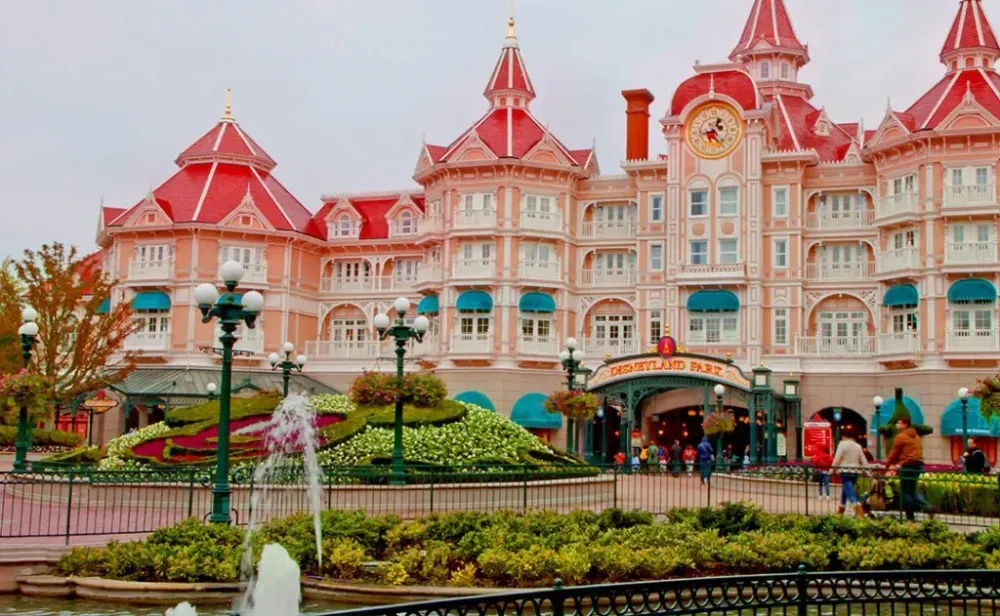 beautiful view of Disneyland park , Paris, France